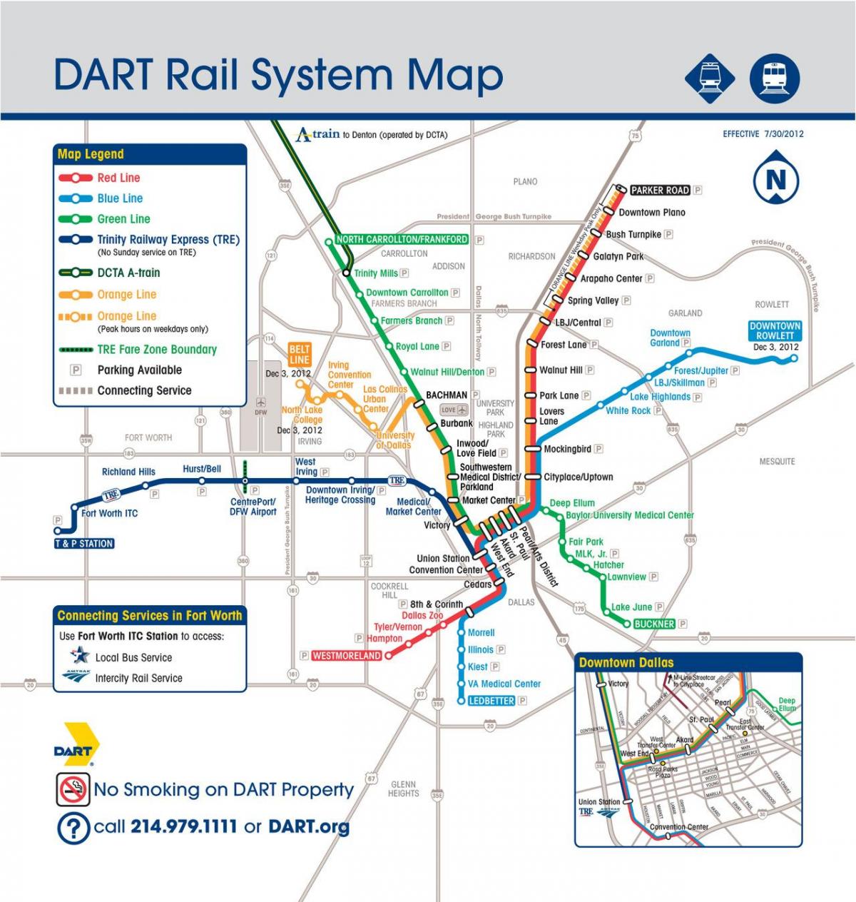 Dallas dart vasúti térkép