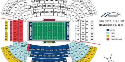 Dallas Cowboys stadion ülés térkép