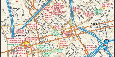 Térkép downtown Dallas utcán