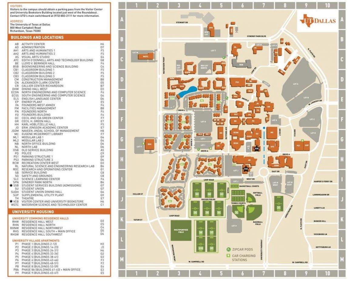 a Texasi egyetem-Dallas térkép