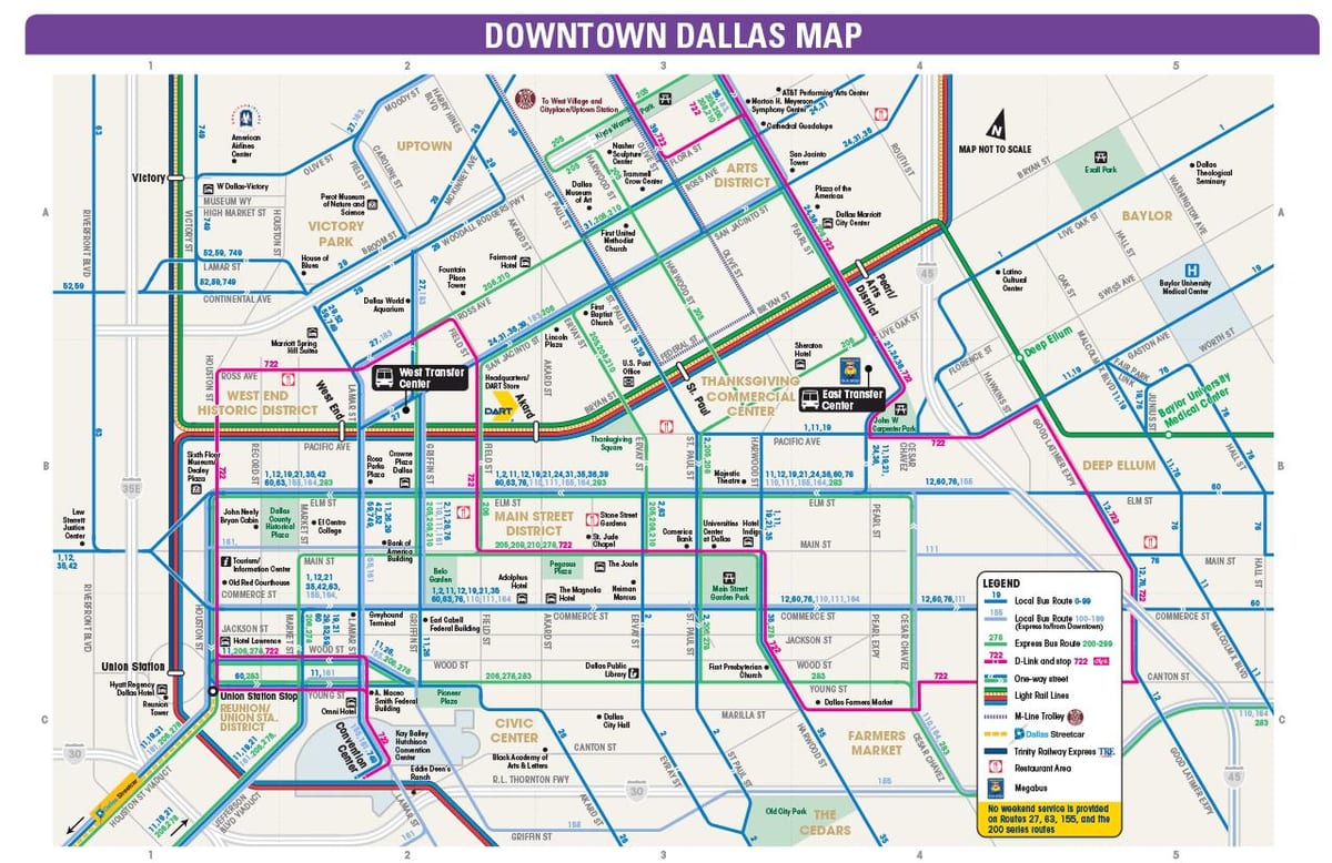Dallas busz útvonalak térkép