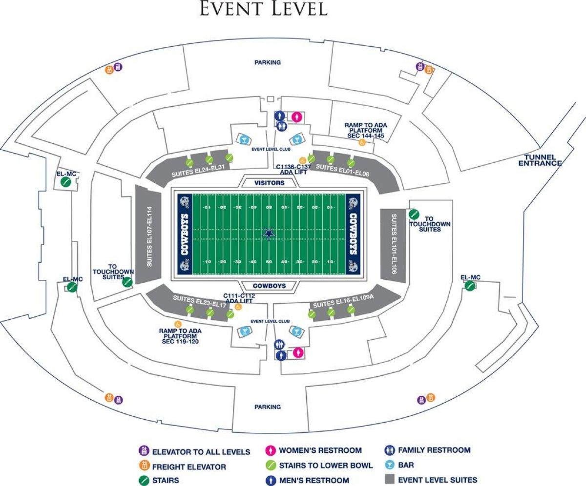 Cowboys stadion parkolás térkép