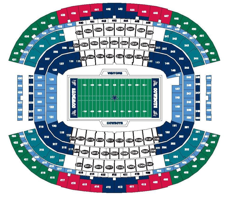 Cowboys stadion térkép