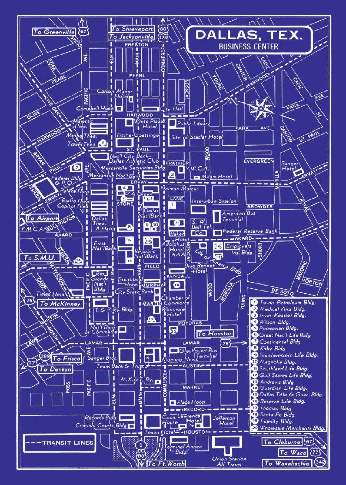 térkép downtown Dallas