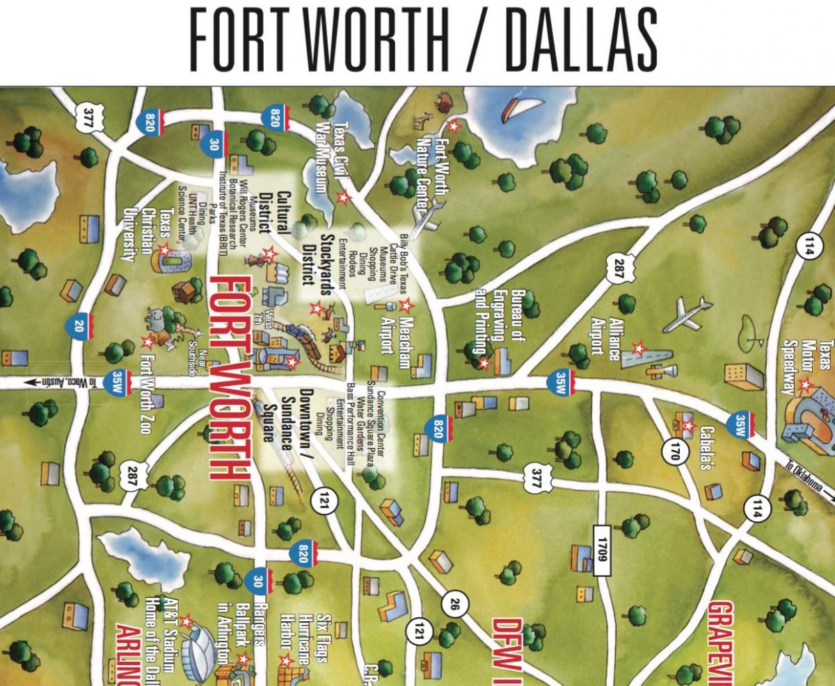 térkép Dallas-Fort Worth területén