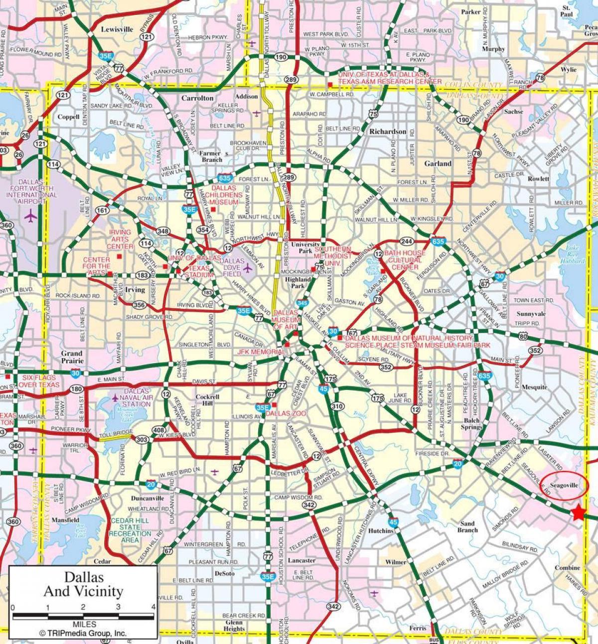 térkép Dallas külvárosában