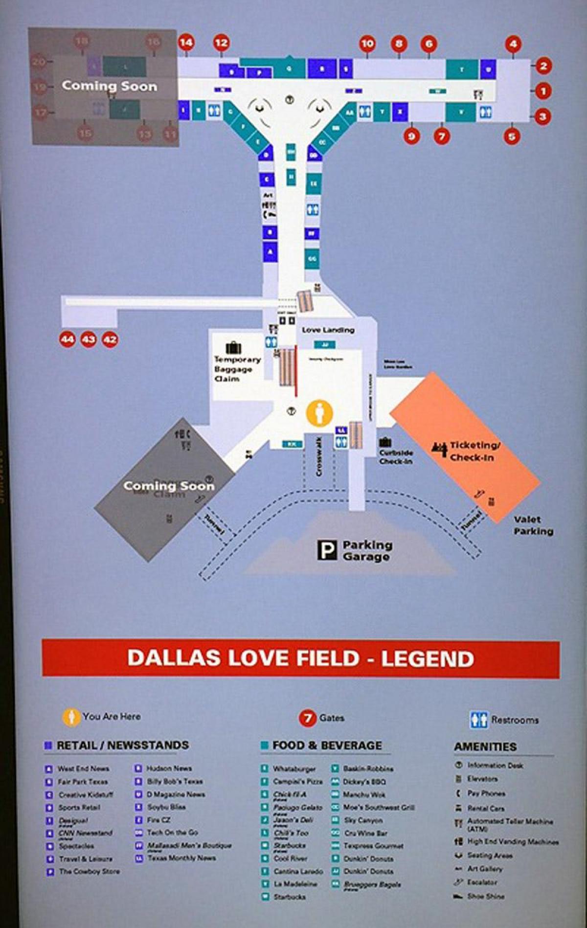 Dallas love field repülőtér térkép