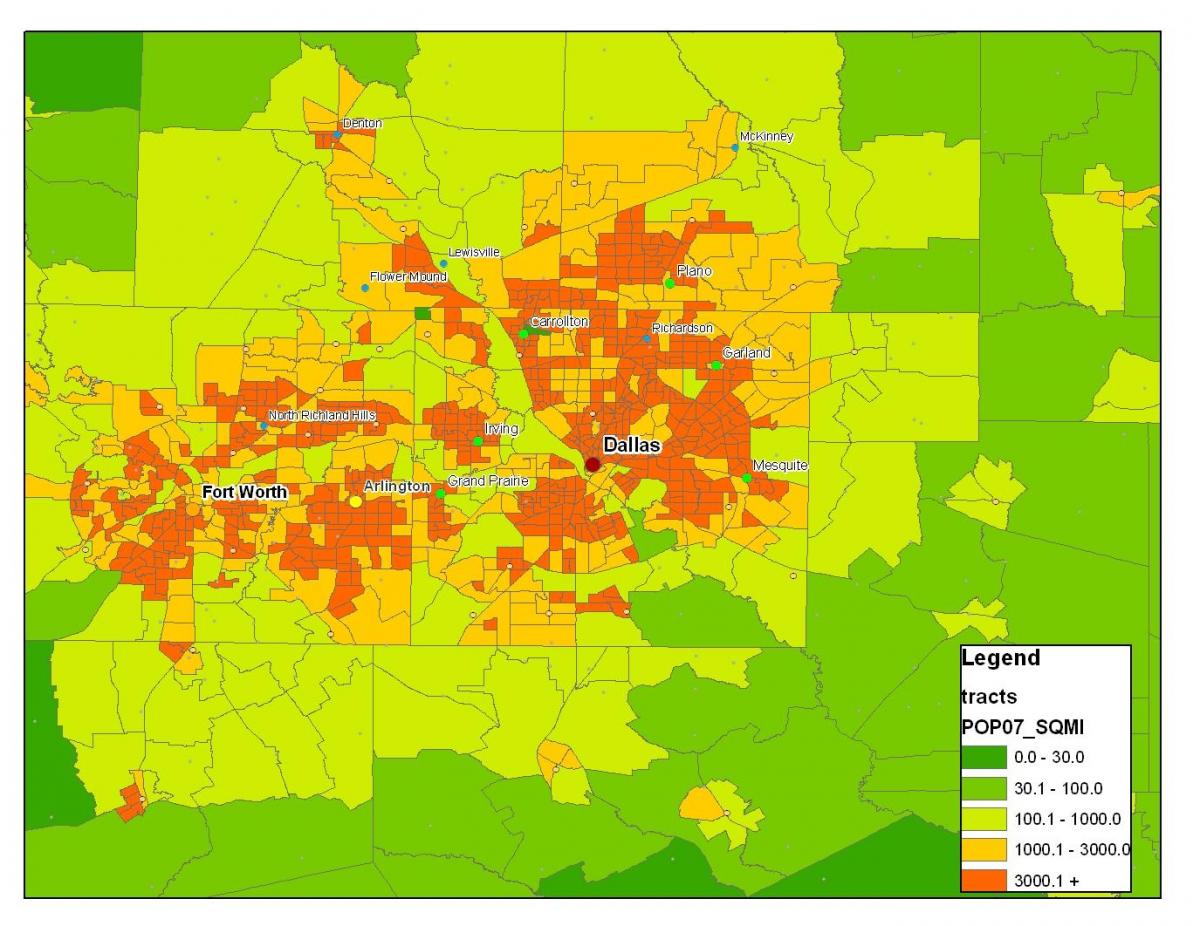 térkép Dallas metroplex