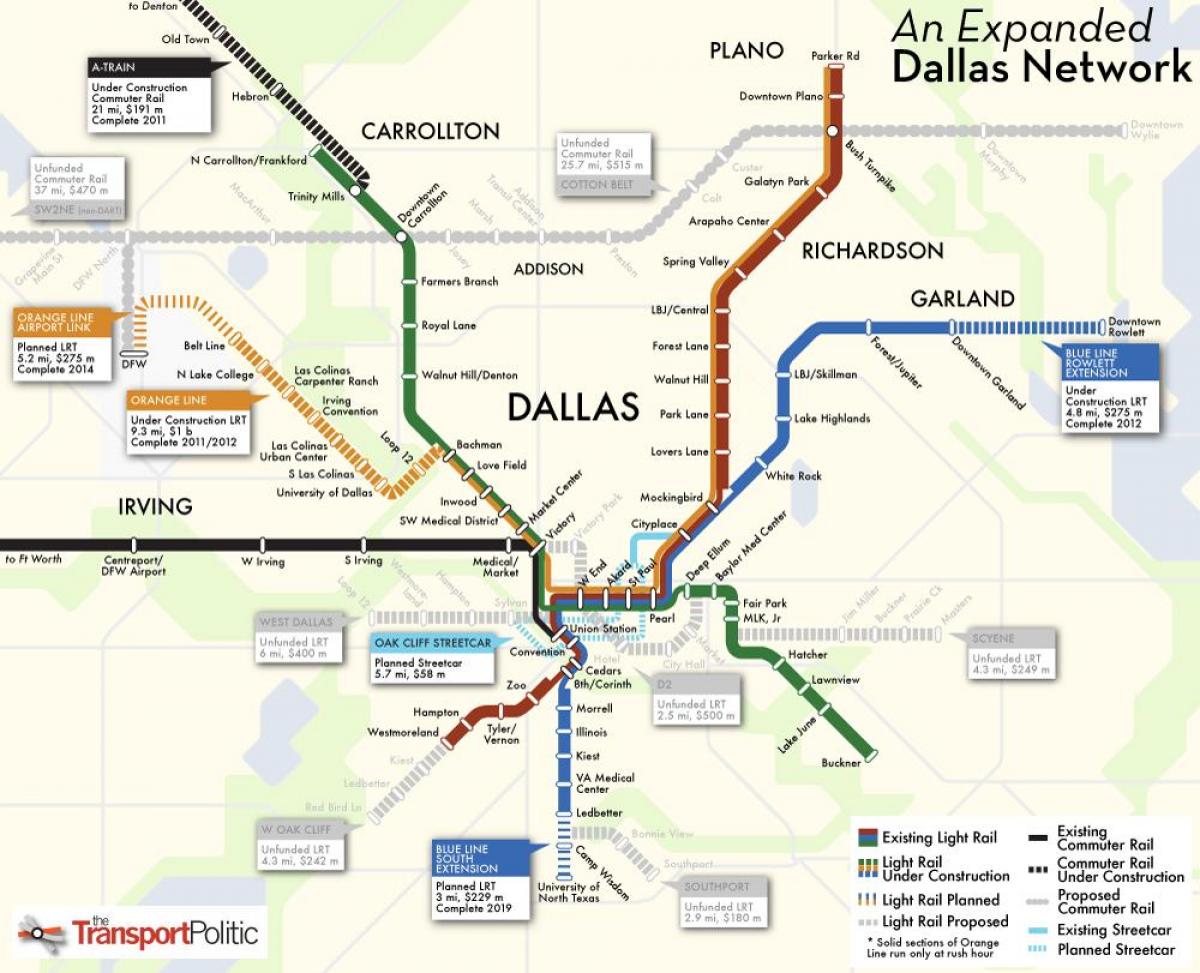 térkép Dallas metró