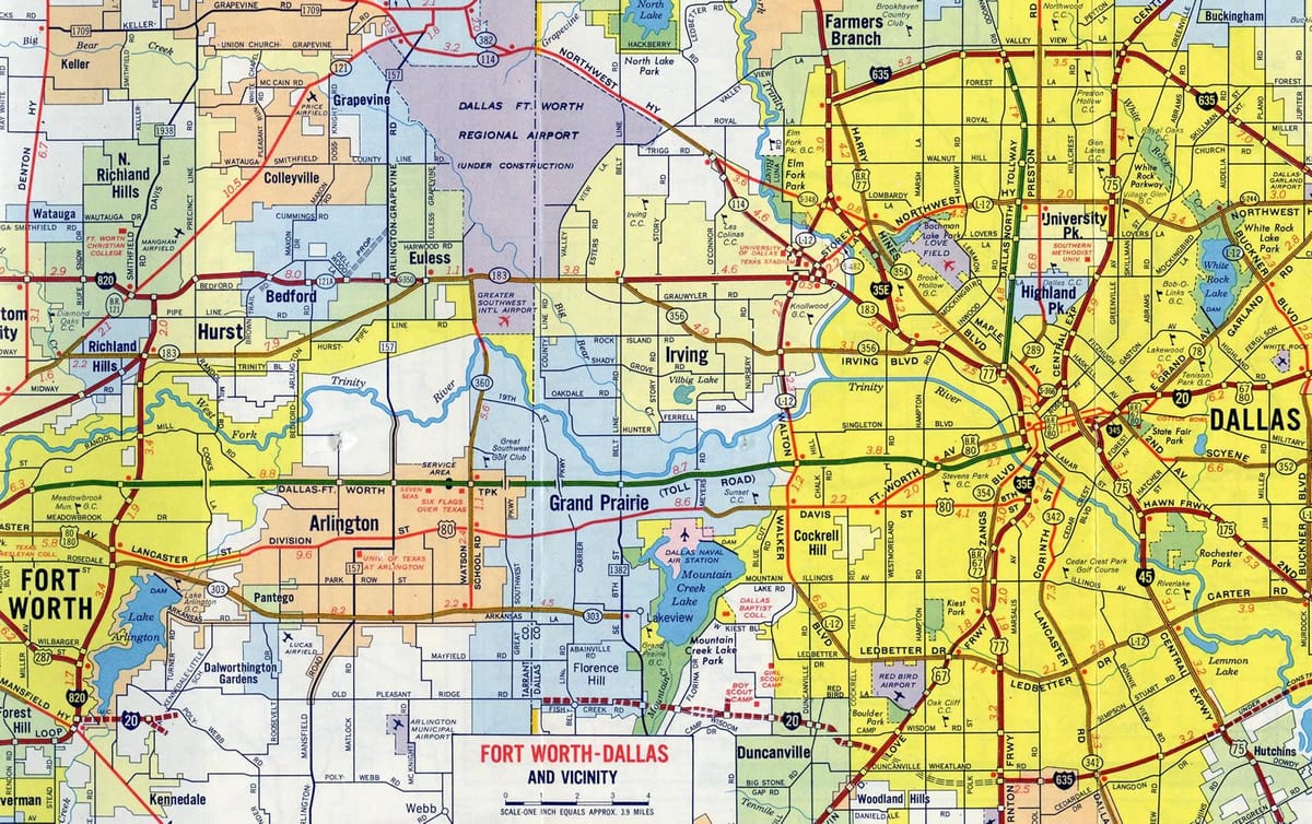 térkép utak Dallas