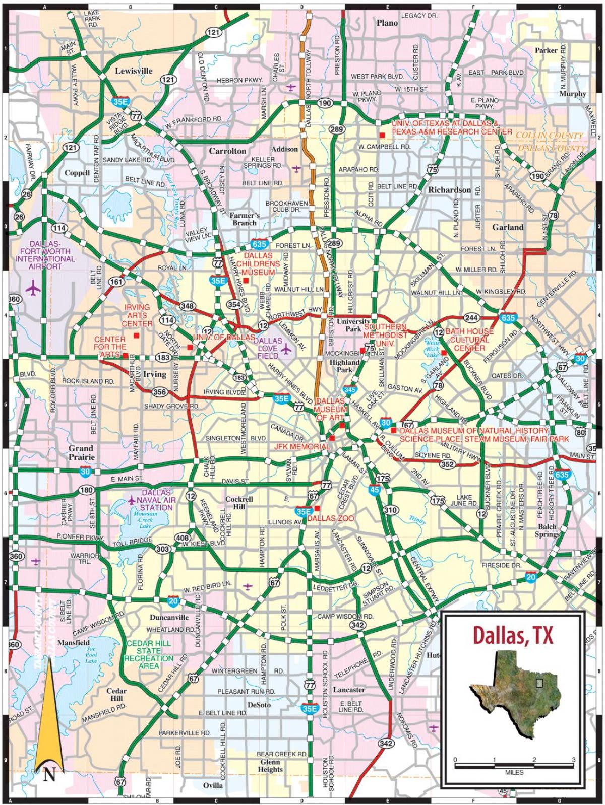 város Dallas térkép
