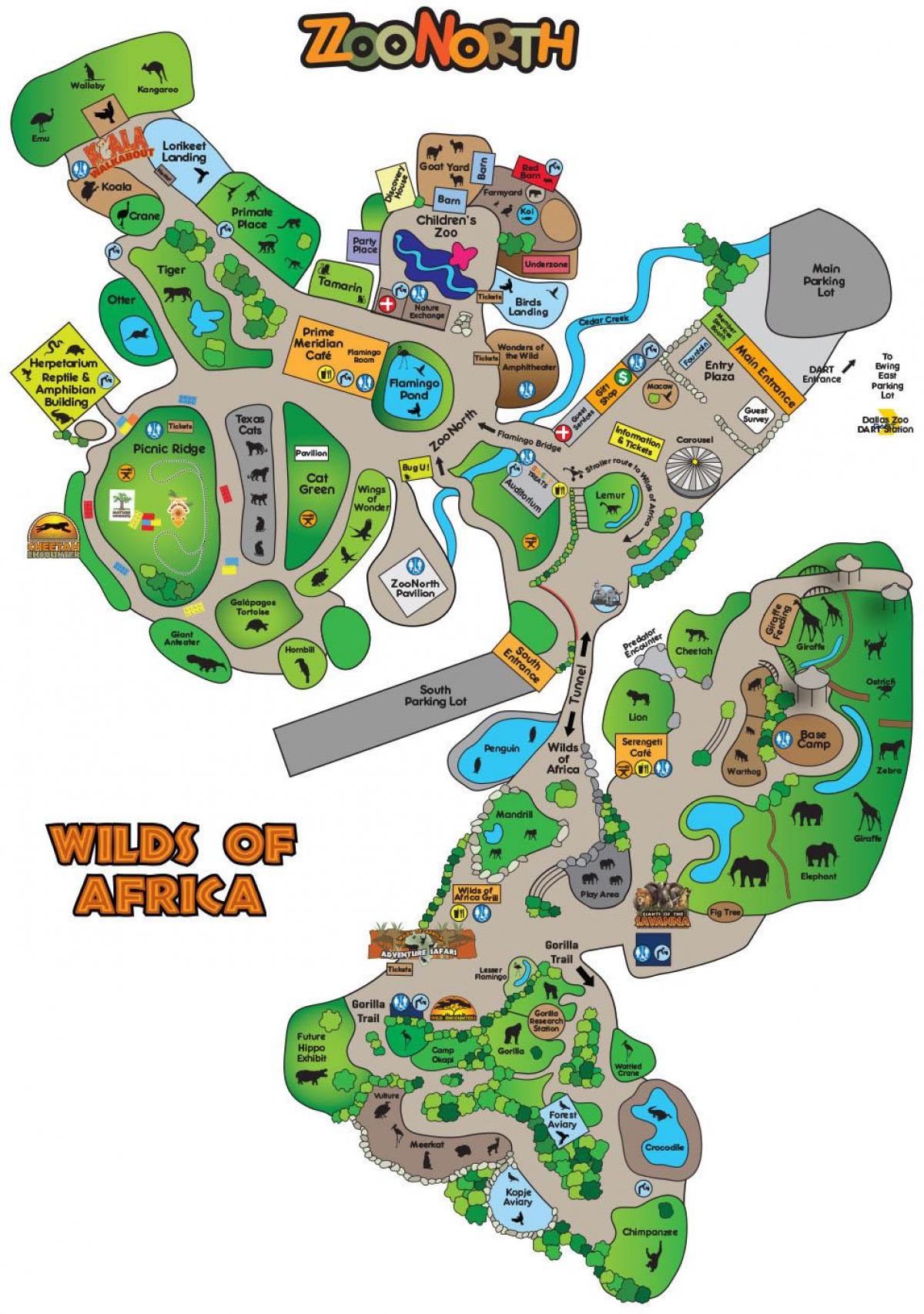 térkép Dallasi állatkert