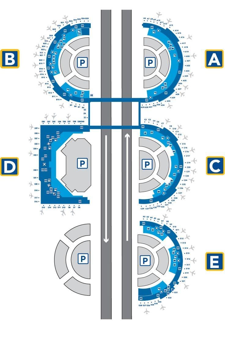 DFW airport terminal e térkép