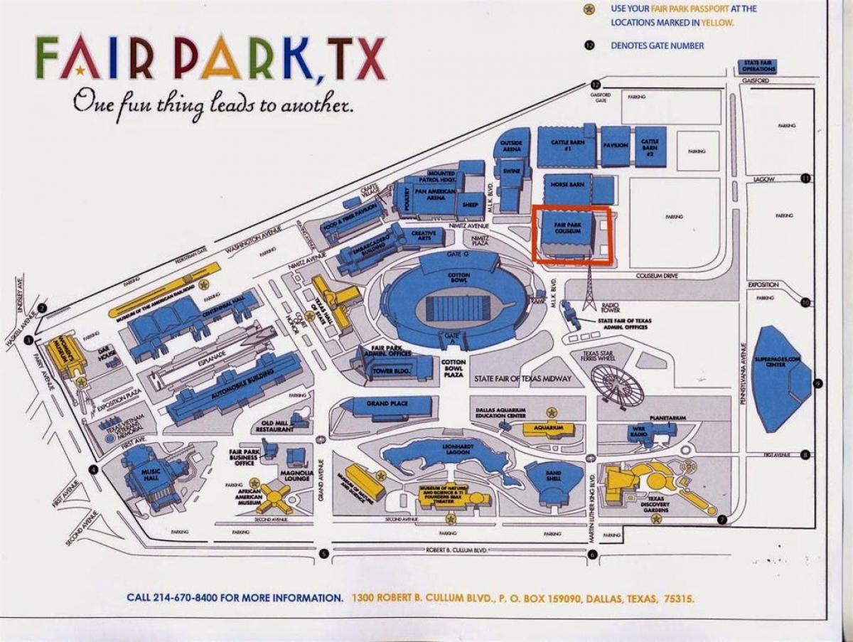 Fair Park parkolás térkép