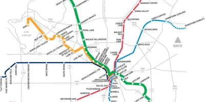 Dallas area rapid transit térkép