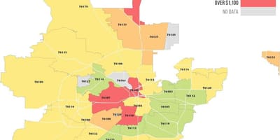 Irányítószám térkép Dallas