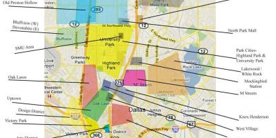 Térkép Dallas városrészek